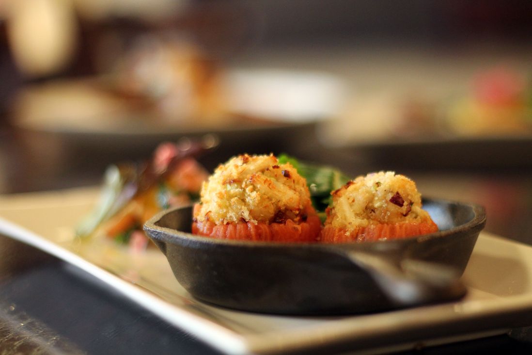 Crab Caked Stuffed Tomato<br>